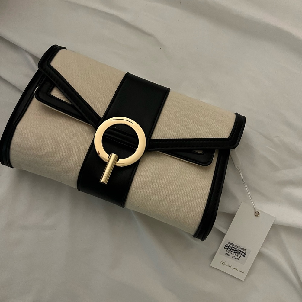 Black and white crossbody